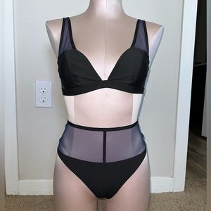 Mesh and satin set